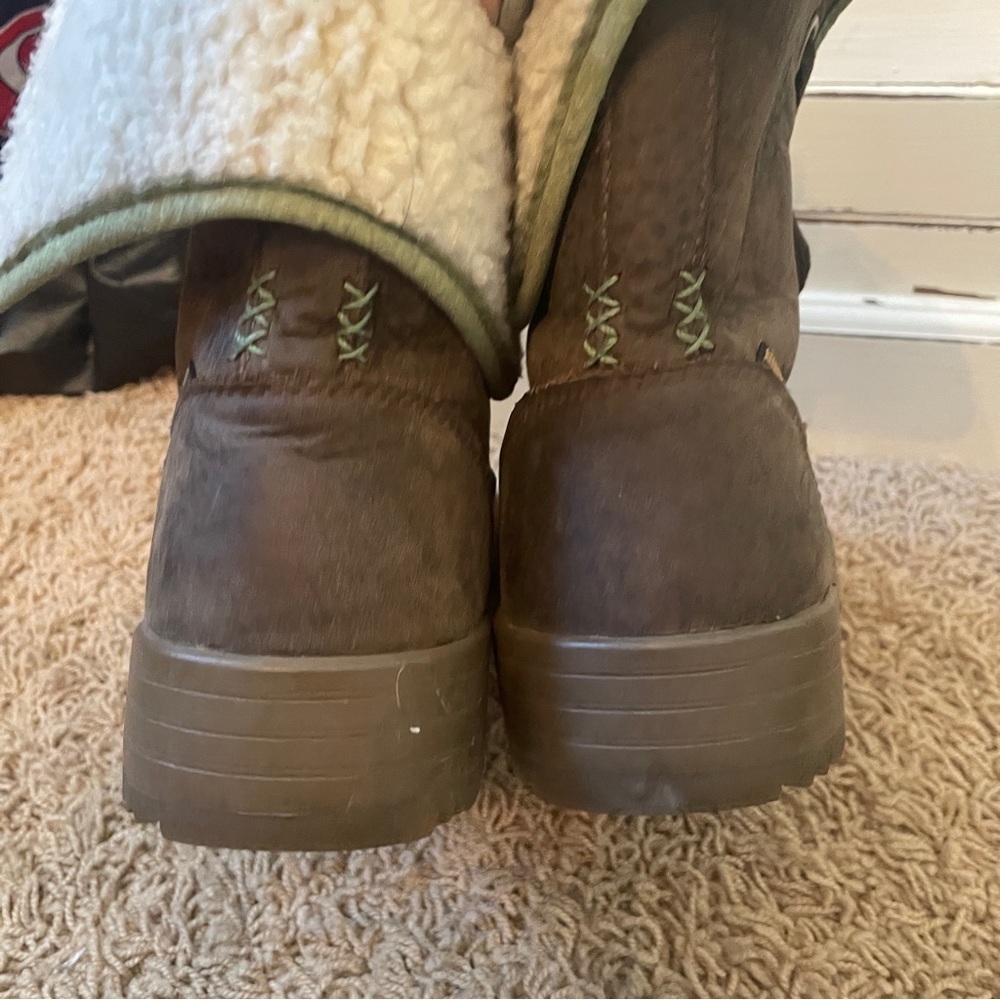 WOMEN’S Keen Snowmass Ankle Waterproof Winter Boots Size 6.5 Brown Green - Picture 6 of 13